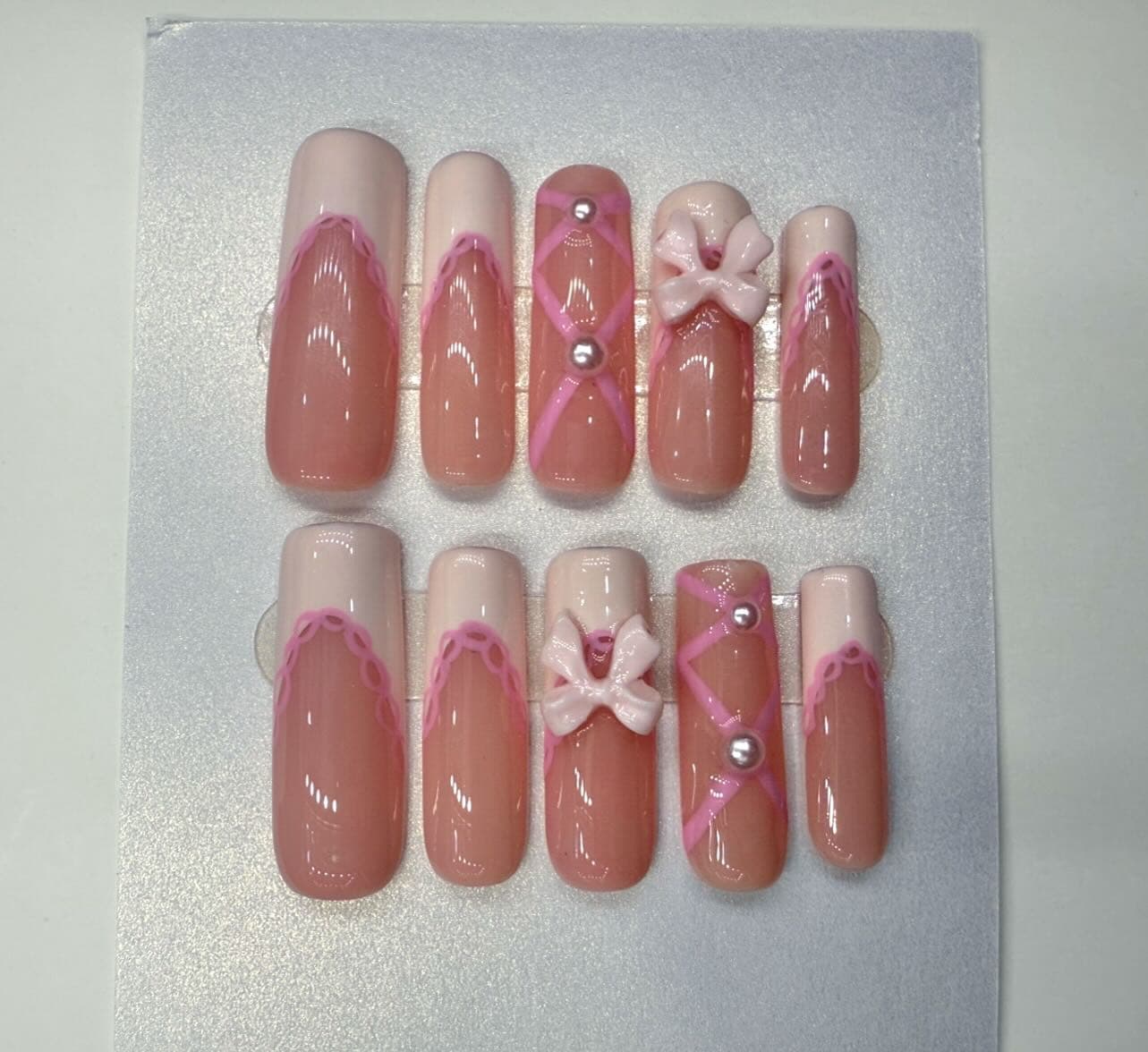 Ballerina square french tips 🩰 for my lovely @lucia.webster