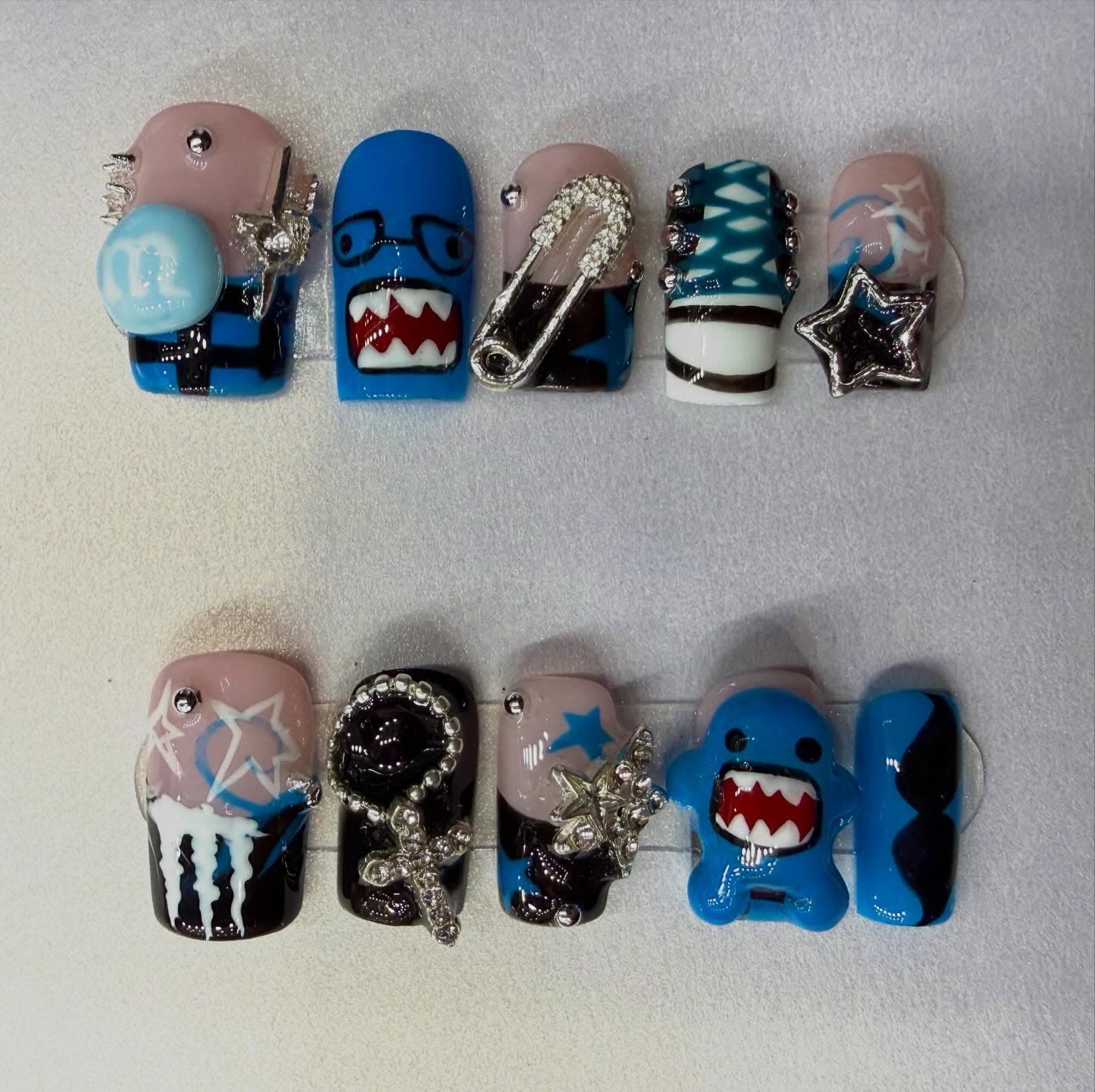 Blue y2k domo set