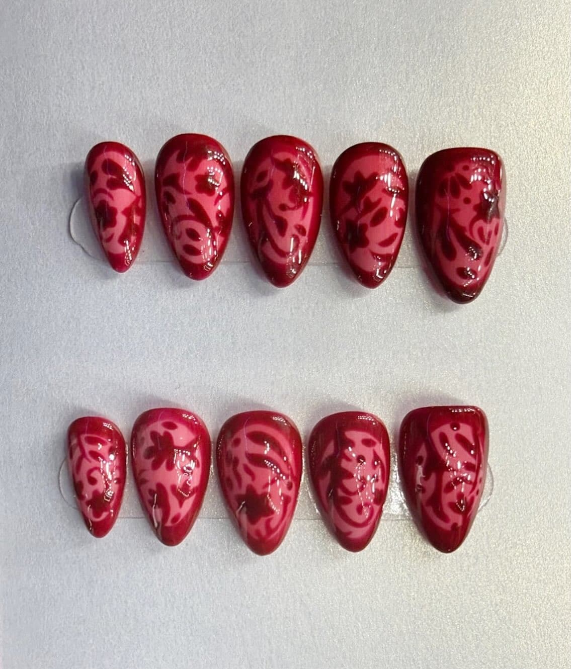 Red stained glass nails
