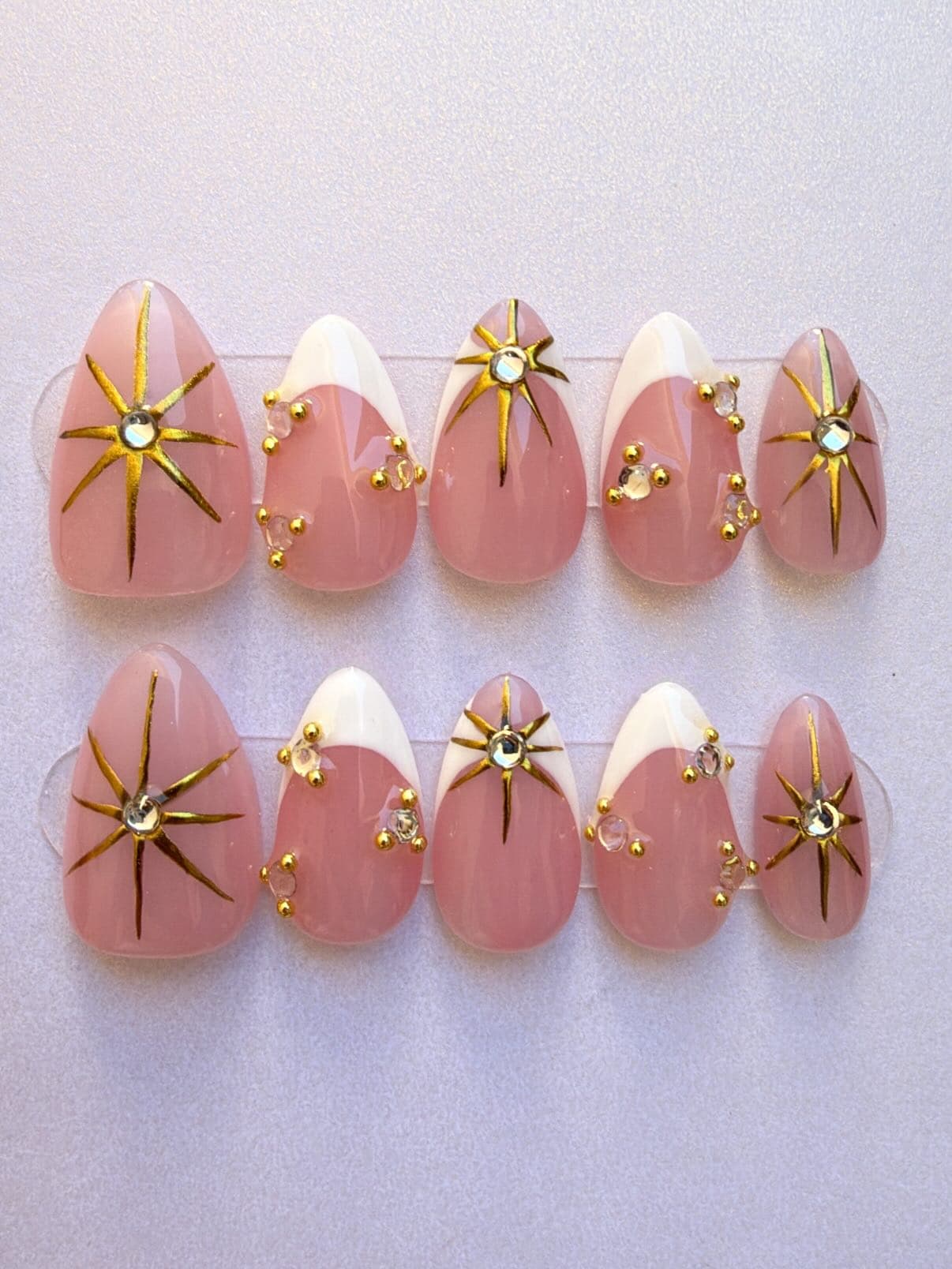 Simple french tips with gold accents ⚜️