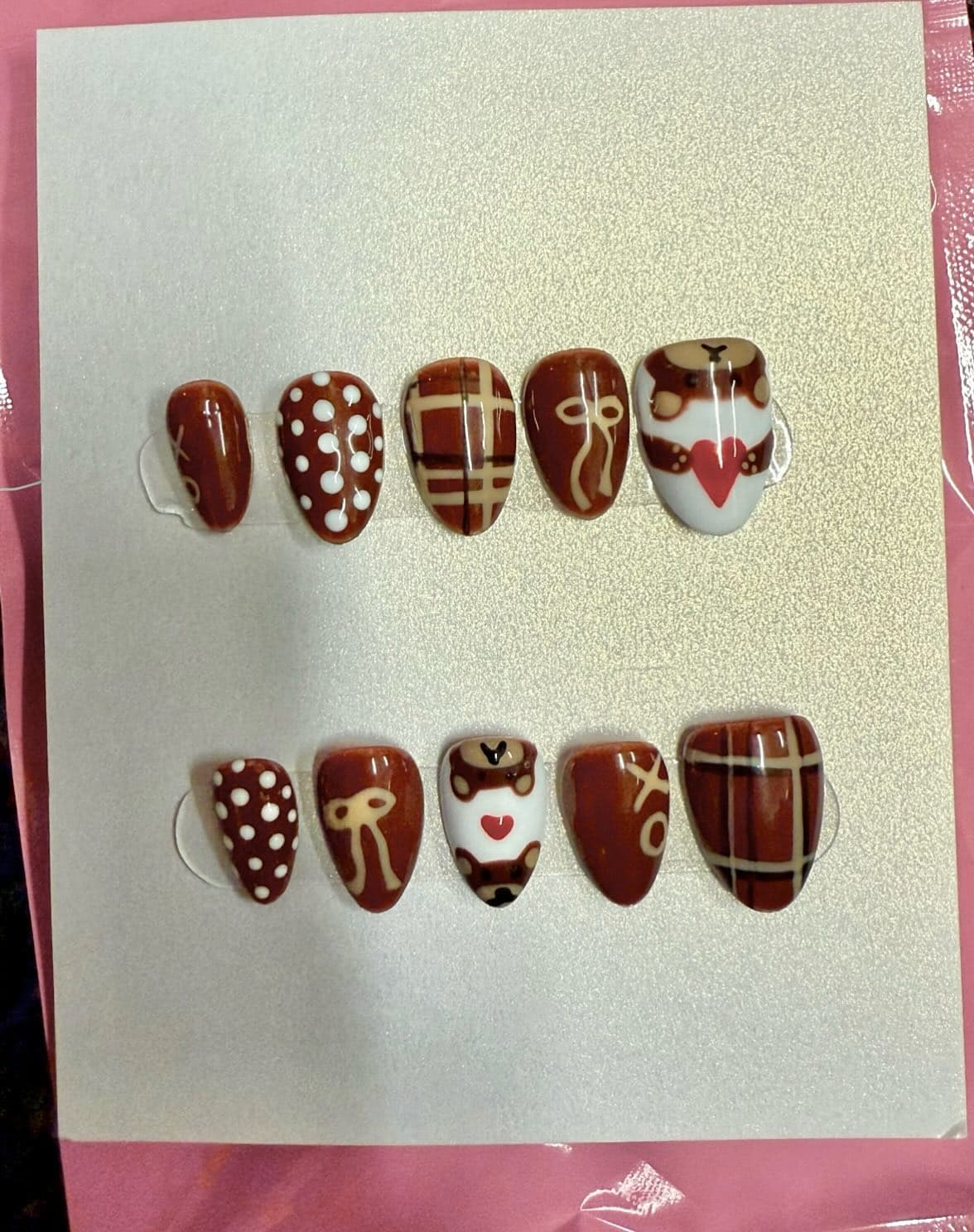 Teddy nails for fall 🧸🍁
